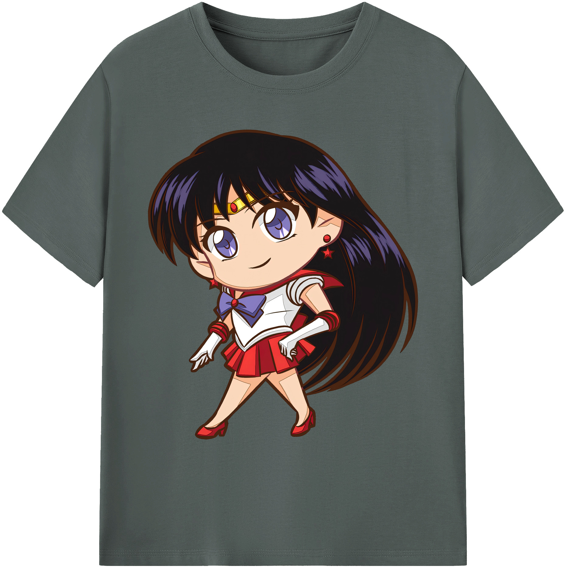 （画像用） 美少女戦士セーラームーン 火野レイ ひの レイ Sailor Moon Hino Rei （セーラーマーズ,Sailor Mars） 綿100％ メンズ半袖Tシャツ｜肌触りやわらか＆通気性